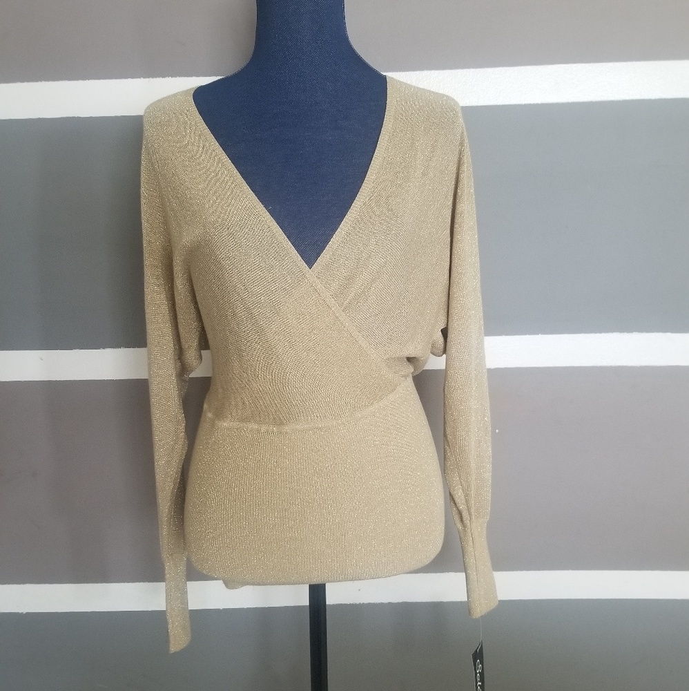 Sele Dress casual gold shimmer top.